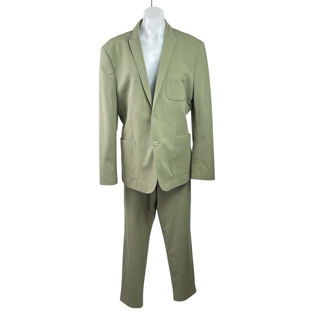 Express Womens Green Tailored Slim Fit Long Sleeve Blazer & Trousers Pants Set L